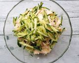 超ヘルシーレンジ蒸し鶏とキュウリの和え物作り方4写真