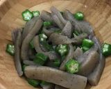 オクラとコンニャクのお通し風★居酒屋飯作り方5写真