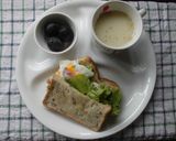 レンヂで作るベーコンエッグのサンドイッチ作り方1写真