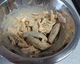 蒸し茄子とサラダチキン和え物作り方3写真