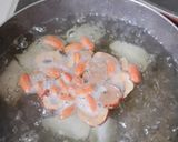 薬膳朝食スピルリナ鹹豆漿リナブルー蜂梨湯作り方2写真