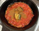 パスタを折っていれるver.さばトマト作り方4写真