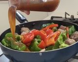 簡単♪豚こまと夏野菜の黒酢あん作り方7写真