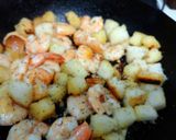 海老、パンのにんにくオリーブオイル炒め作り方5写真