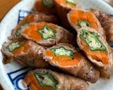 お弁当に☆おかずに!オクラと人参の肉巻き作り方5写真