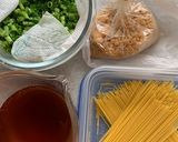 時短調理悪魔のたぬきパスタ作り方1写真