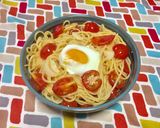 超簡単☆完熟トマトの温玉ペペロンチーノ♫作り方9写真