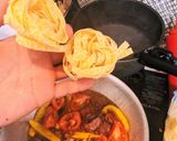 トマトパプリカ牛肉マッシュルームパスタ作り方6写真