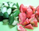 美味♪箸が止まらない♪卵と夏野菜の炒め物作り方1写真