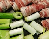 豚巻き胡麻ドレ麺つゆ炒め作り方3写真