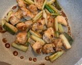 鶏肉と長ネギのガリバタ醤油♪作り方11写真