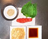 大葉と明太子の揚げ玉おにぎり作り方1写真