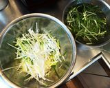 ネギ油が芳ばしい〜♪中華風鶏あえソバ！作り方3写真