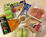 カボチャと厚揚げの豆乳味噌グラタン作り方1写真
