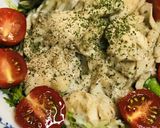 鶏肉&キノコの豆乳クリームソース仕上げ作り方4写真