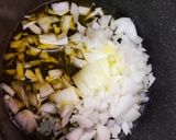 簡単★マカロニ入り江戸菜のトマトスープ作り方1写真