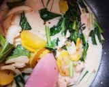 江戸菜とホタテのクリーム煮作り方5写真