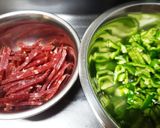 ドライサラミピーマンもやしの味ぽん炒め作り方1写真