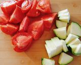 夏野菜と秋野菜のスープ作り方1写真