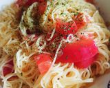 たまねぎドレッシングでトマトパスタ(冷）作り方5写真