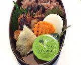 黒豆ご飯　肉巻き弁当　詰め方作り方3写真