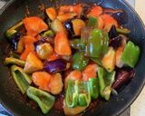 鶏むね肉となすとピーマンの甘酢あん作り方8写真