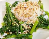 簡単3分＊春菊の温泉たまご落とし作り方3写真