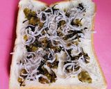 高菜の油炒めとちりめんのトースト作り方1写真