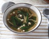 ニラとえのきの中華スープ作り方4写真