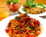 ベーコンとナスのトマトソースパスタ作り方17写真
