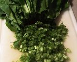 からし菜とエビの蒸し炒め作り方1写真