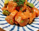 サーモンとアボカドのワサビ醤油和え作り方7写真