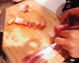 鮭とガーリックシュリンプのベーコン巻き作り方1写真
