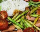 レトルト●アスパラ＆ソーセージのカレー作り方3写真