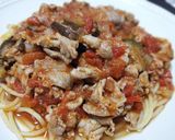 豚肉とナスのトマトソースパスタ！作り方6写真