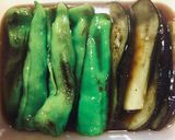 旬！茄子と万願寺唐辛子の揚げずに揚げ浸し作り方6写真