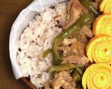 自分弁当・チンジャオ丼作り方1写真