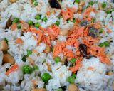 グリンピースと蒸し大豆の簡単健康★ピラフ作り方2写真
