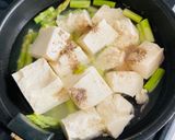 豆腐1丁、幸せに消えます。エビ玉塩あん作り方6写真