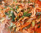 韓国風豚コマと野菜のピリ辛炒め作り方3写真