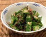 味付けは塩昆布だけ★オクラのおかか和え作り方2写真
