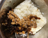 納豆とゴーヤの佃煮&卵焼きご飯作り方2写真