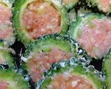 苦くないゴーヤの鶏ひき肉入り天ぷら作り方3写真