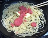たらこ、バター、めんつゆでパスタ作り方6写真