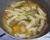 南瓜と茗荷の味噌汁♪作り方4写真