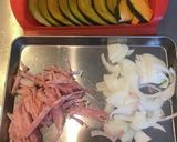 かぼちゃとベーコンのカレー炒め作り方1写真