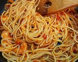ピリ辛☆エビと唐辛子のトマトソースパスタ作り方5写真
