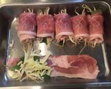 豚ロース薄切り　大葉もやしチーズ巻き作り方2写真