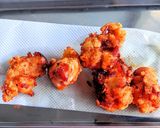 チーズニラたれで食べる鶏の唐揚げ作り方6写真