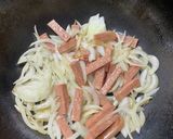 賄い！温玉乗せ！沖縄ナポリタン風焼きそば作り方2写真